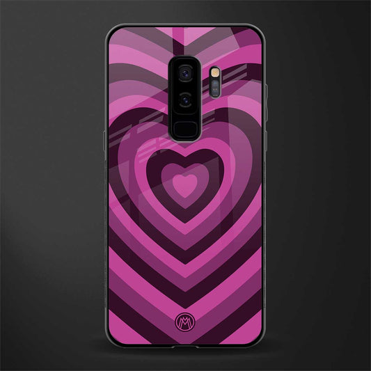 y2k burgundy hearts aesthetic glass case for samsung galaxy s9 plus image