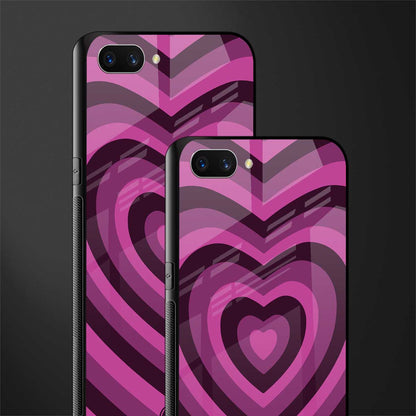 y2k burgundy hearts aesthetic glass case for oppo a3s image-2