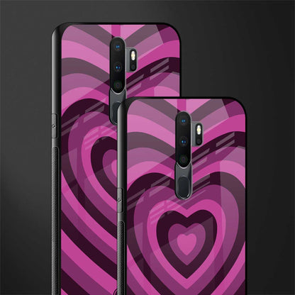 y2k burgundy hearts aesthetic glass case for oppo a5 2020 image-2