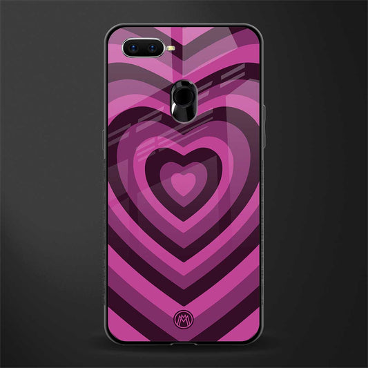 y2k burgundy hearts aesthetic glass case for oppo a12 image