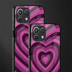 y2k burgundy hearts aesthetic glass case for mi 11 lite image-2
