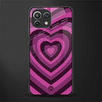 y2k burgundy hearts aesthetic glass case for mi 11 lite image