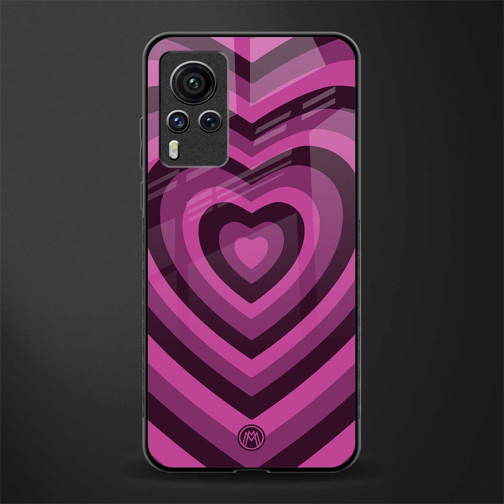 y2k burgundy hearts aesthetic glass case for vivo x60 pro image