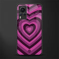 y2k burgundy hearts aesthetic glass case for vivo x60 pro image
