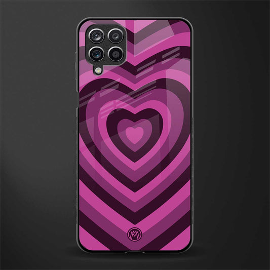 y2k burgundy hearts aesthetic back phone cover | glass case for samsung galaxy a22 4g