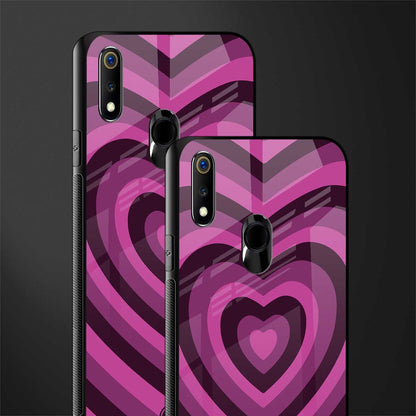 y2k burgundy hearts aesthetic glass case for realme 3 pro image-2