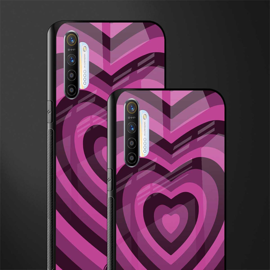y2k burgundy hearts aesthetic glass case for realme x2 image-2