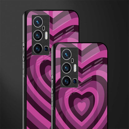 y2k burgundy hearts aesthetic glass case for vivo x70 pro plus image-2