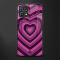 y2k burgundy hearts aesthetic glass case for realme 9 pro plus 5g image