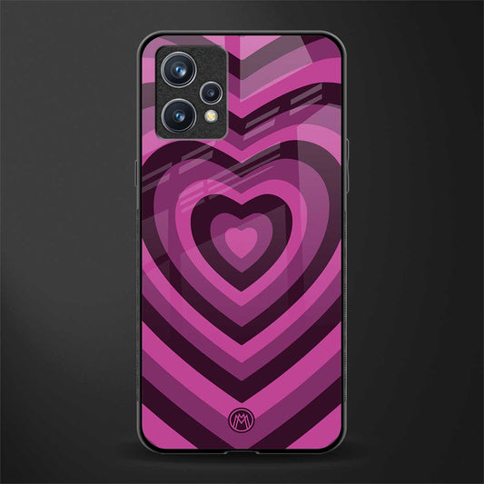 y2k burgundy hearts aesthetic glass case for realme 9 pro plus 5g image
