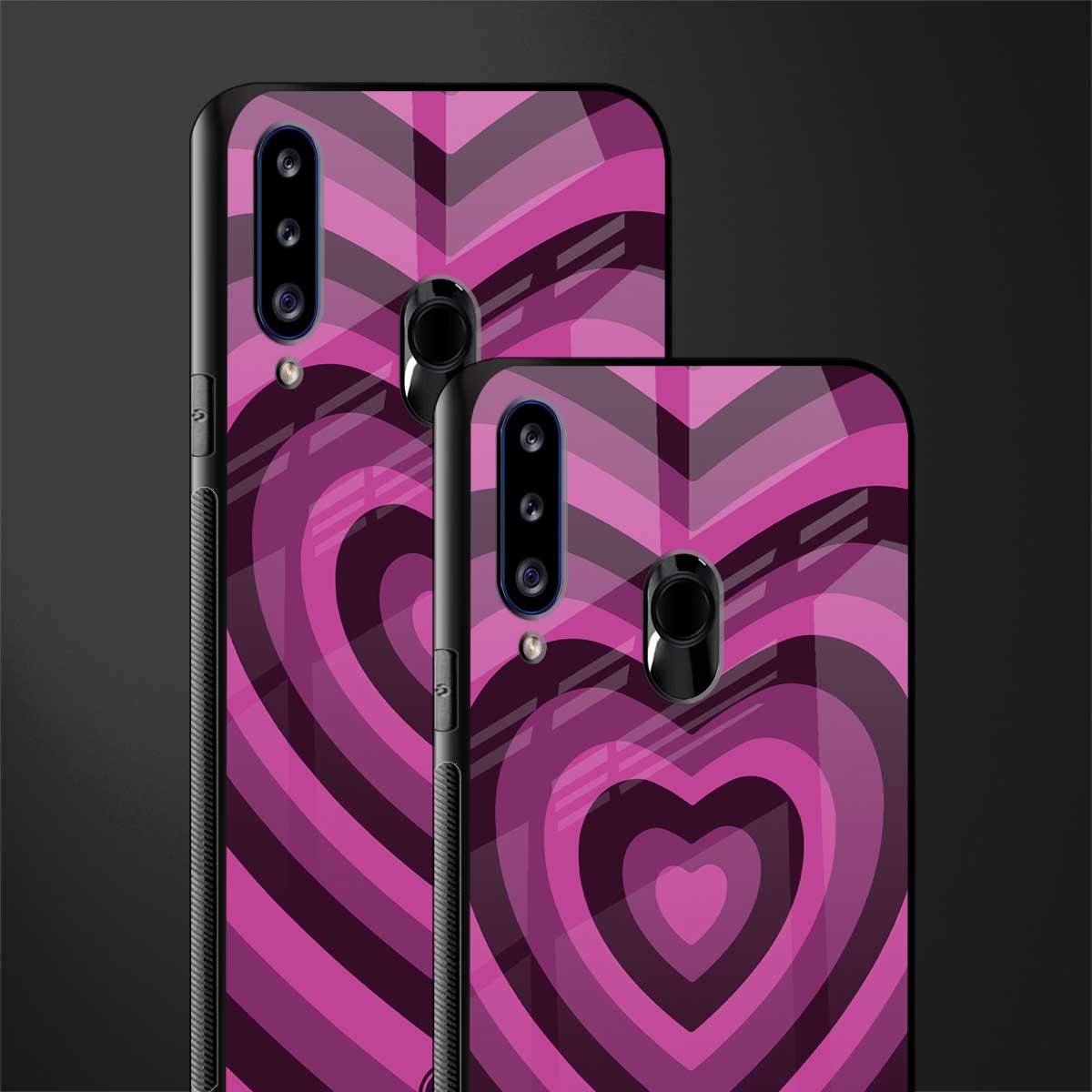 y2k burgundy hearts aesthetic glass case for samsung galaxy a20s image-2