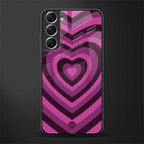 y2k burgundy hearts aesthetic glass case for samsung galaxy s21 image