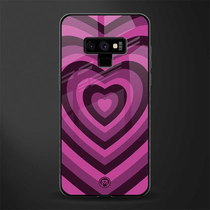 y2k burgundy hearts aesthetic glass case for samsung galaxy note 9 image
