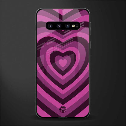 y2k burgundy hearts aesthetic glass case for samsung galaxy s10 image