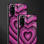 y2k burgundy hearts aesthetic glass case for samsung galaxy s20 image-2