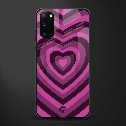 y2k burgundy hearts aesthetic glass case for samsung galaxy s20 image