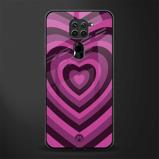 y2k burgundy hearts aesthetic glass case for redmi note 9 image