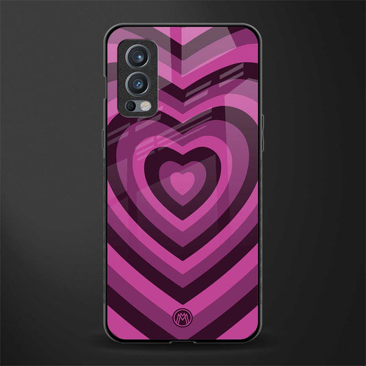y2k burgundy hearts aesthetic glass case for oneplus nord 2 5g image