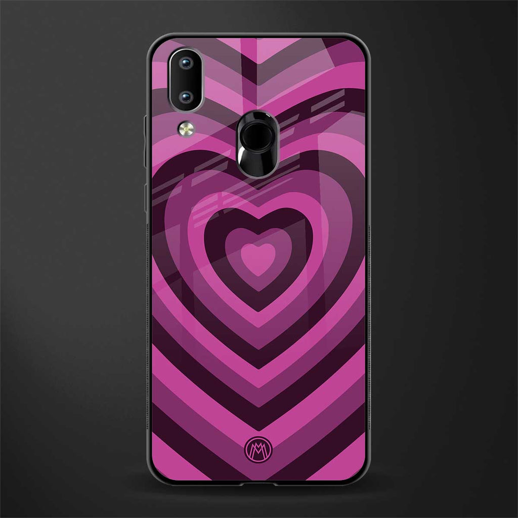 y2k burgundy hearts aesthetic glass case for vivo y95 image