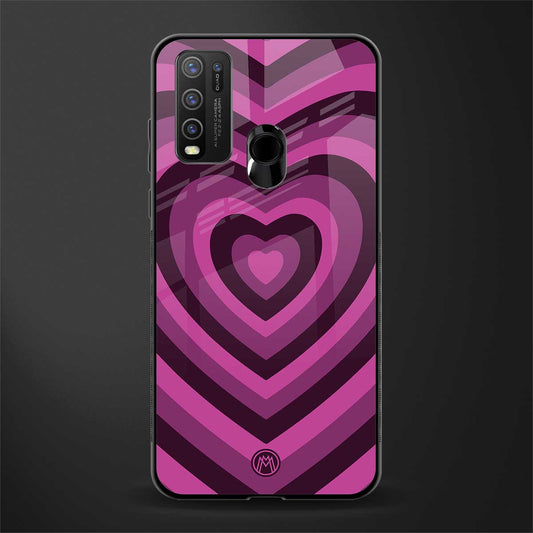 y2k burgundy hearts aesthetic glass case for vivo y50 image