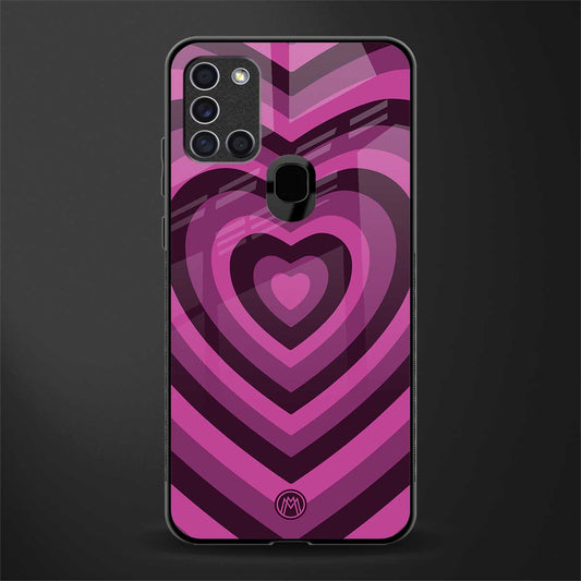 y2k burgundy hearts aesthetic glass case for samsung galaxy a21s image