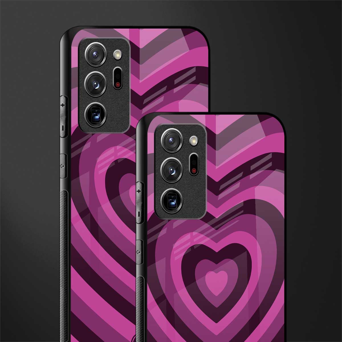 y2k burgundy hearts aesthetic glass case for samsung galaxy note 20 ultra 5g image-2