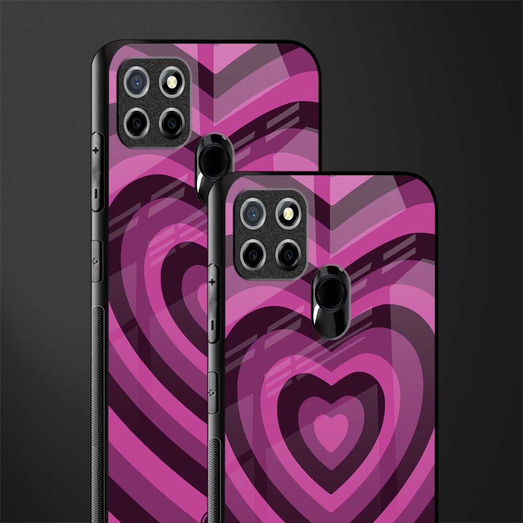 y2k burgundy hearts aesthetic glass case for realme narzo 30a image-2