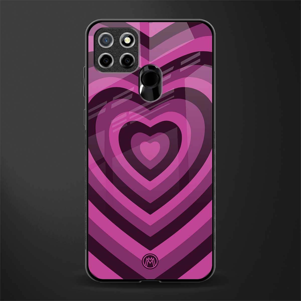 y2k burgundy hearts aesthetic glass case for realme narzo 30a image