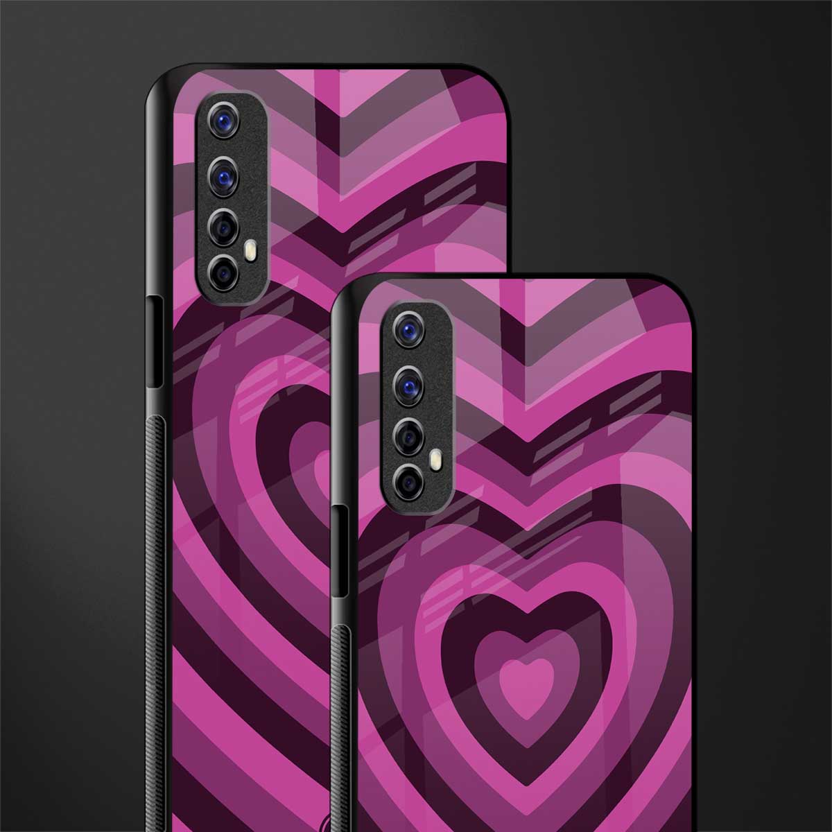 y2k burgundy hearts aesthetic glass case for realme narzo 20 pro image-2