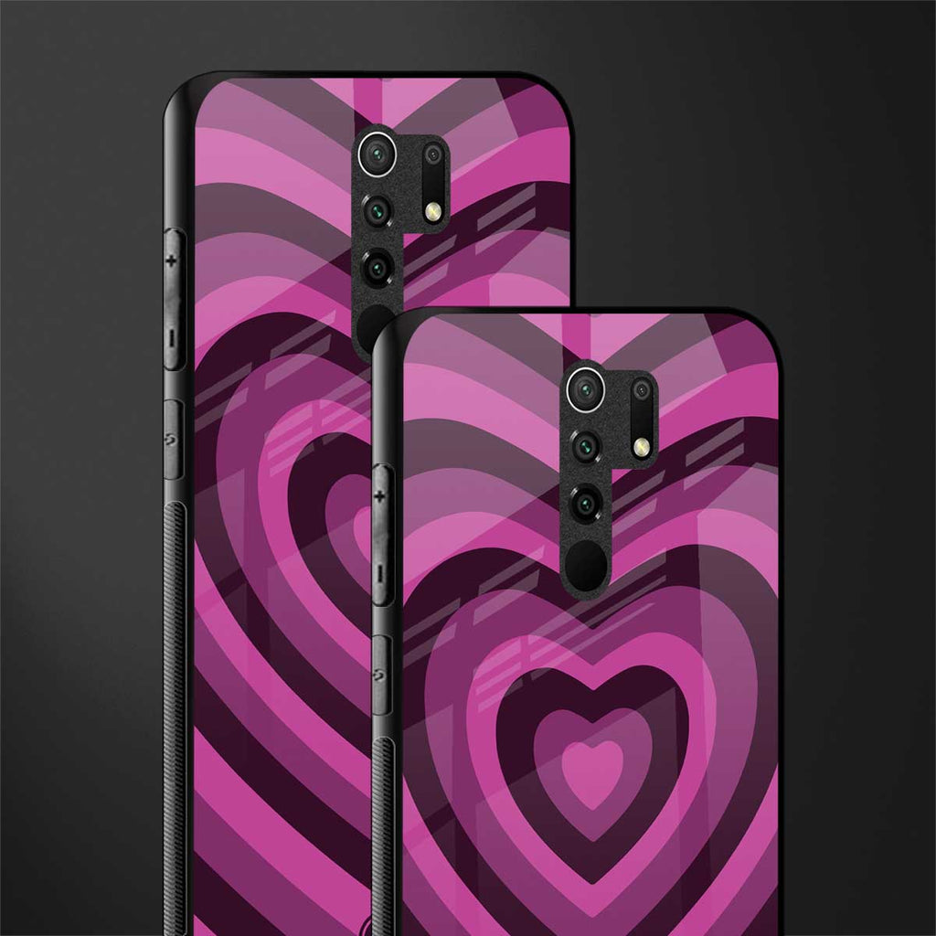 y2k burgundy hearts aesthetic glass case for poco m2 image-2