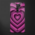 y2k burgundy hearts aesthetic glass case for redmi 9 prime image