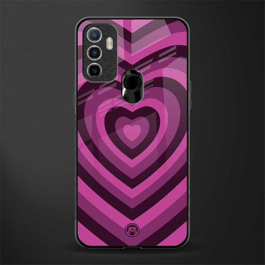 y2k burgundy hearts aesthetic glass case for oppo a53 image