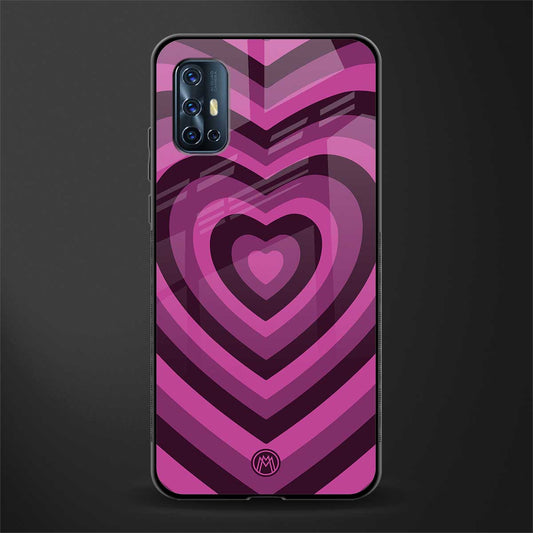 y2k burgundy hearts aesthetic glass case for vivo v17 image