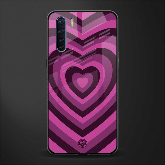 y2k burgundy hearts aesthetic glass case for oppo f15 image