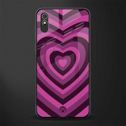 y2k burgundy hearts aesthetic glass case for redmi 9a image