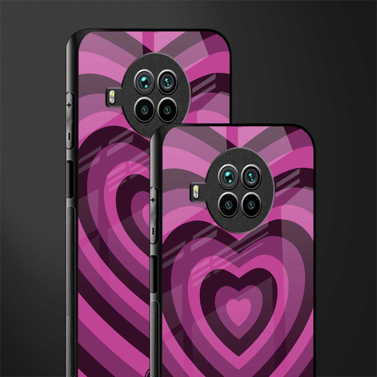 y2k burgundy hearts aesthetic glass case for mi 10i image-2
