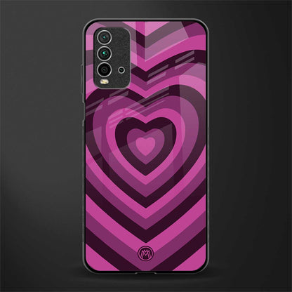 y2k burgundy hearts aesthetic glass case for redmi 9 power image