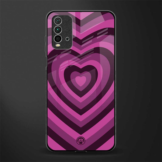 y2k burgundy hearts aesthetic glass case for redmi 9 power image