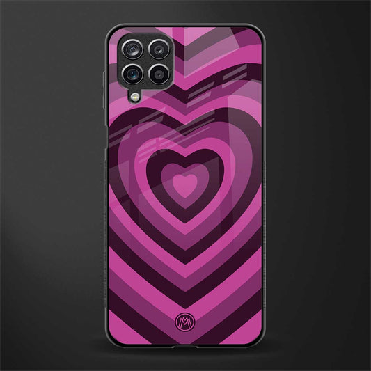 y2k burgundy hearts aesthetic glass case for samsung galaxy m12 image