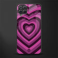y2k burgundy hearts aesthetic glass case for samsung galaxy f12 image