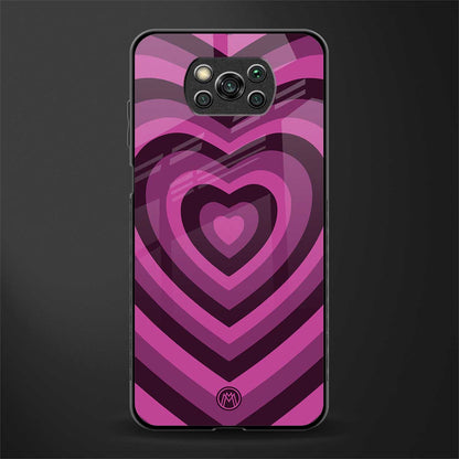y2k burgundy hearts aesthetic glass case for poco x3 image