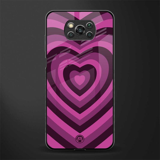 y2k burgundy hearts aesthetic glass case for poco x3 image