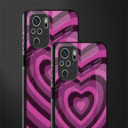 y2k burgundy hearts aesthetic glass case for redmi note 10s image-2