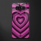 y2k burgundy hearts aesthetic glass case for samsung galaxy note 8 image