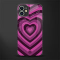 y2k burgundy hearts aesthetic glass case for iphone 11 image