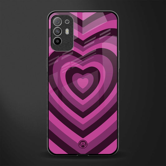 y2k burgundy hearts aesthetic glass case for oppo f19 pro plus image