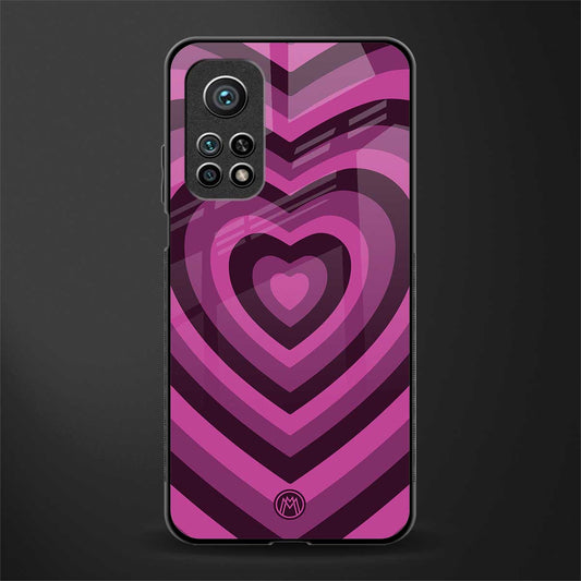y2k burgundy hearts aesthetic glass case for mi 10t 5g image