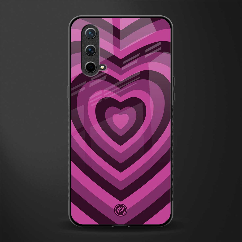 y2k burgundy hearts aesthetic glass case for oneplus nord ce 5g image