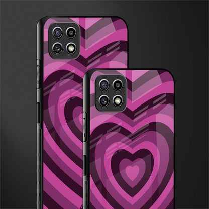 y2k burgundy hearts aesthetic glass case for samsung galaxy a22 5g image-2