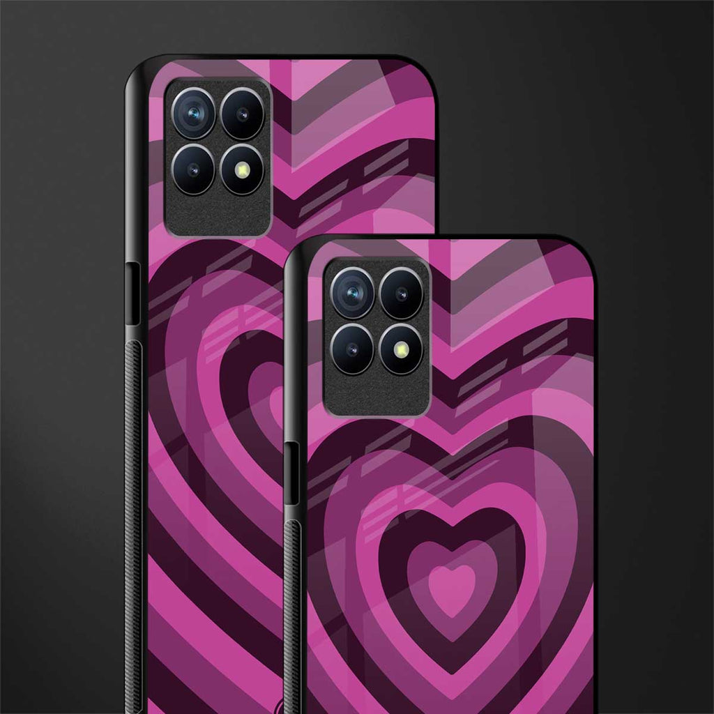 y2k burgundy hearts aesthetic glass case for realme narzo 50 image-2